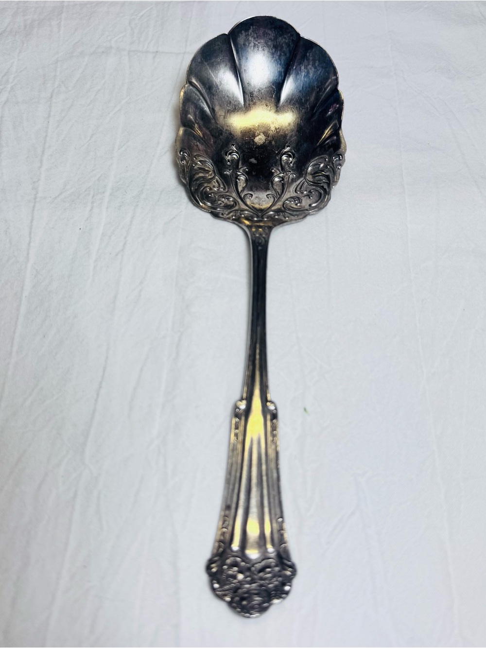 Large Spoon MSB Silverplate server Vintage Silverware 8-3/4